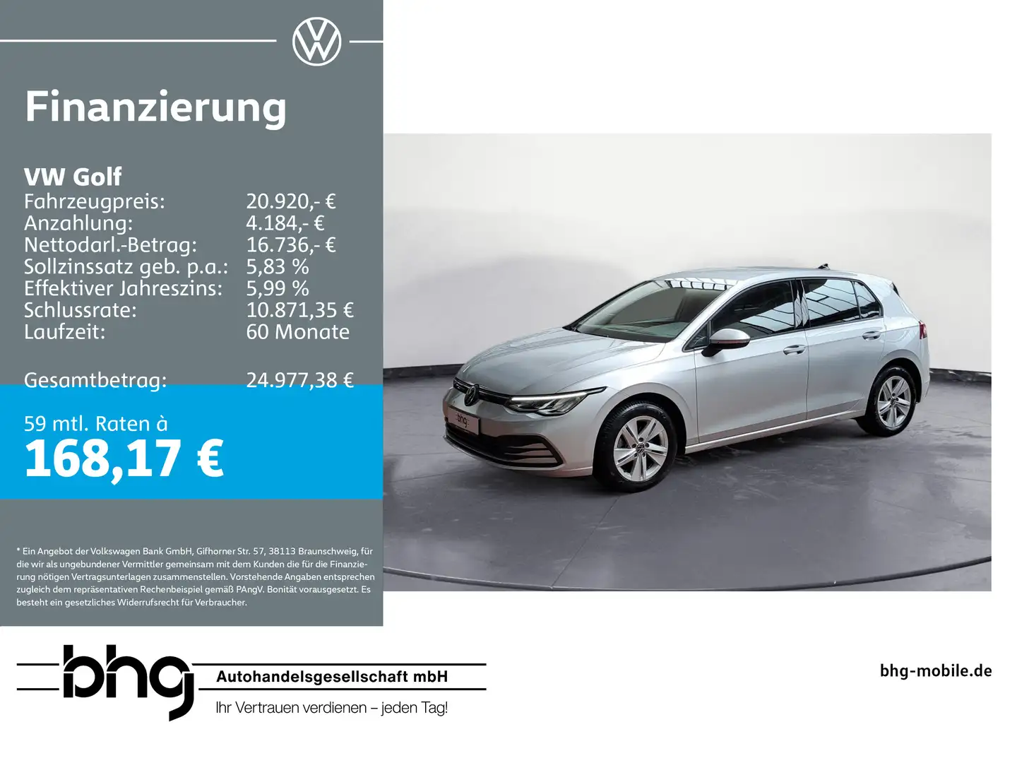 Volkswagen Golf 2.0 TDI DSG Life *ACC*NAVI*LED* Argent - 1