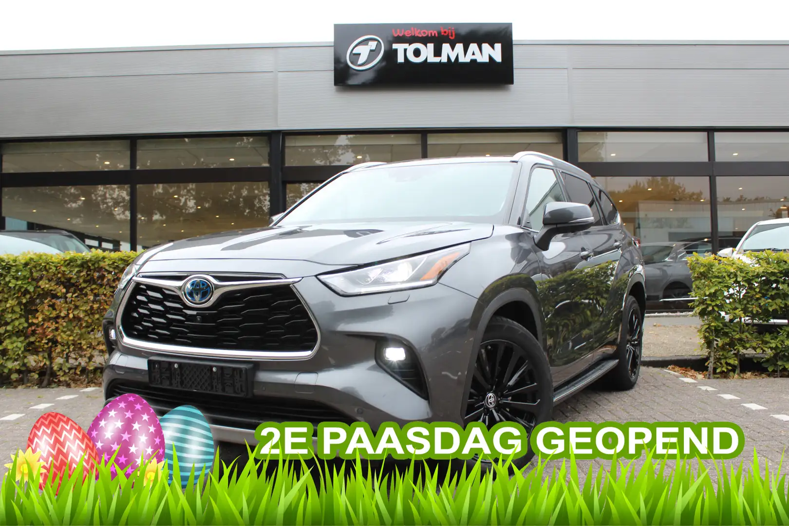 Toyota Highlander 2.5 AWD Hybrid Premium 7-pers. 2e Paasdag open van Gris - 1