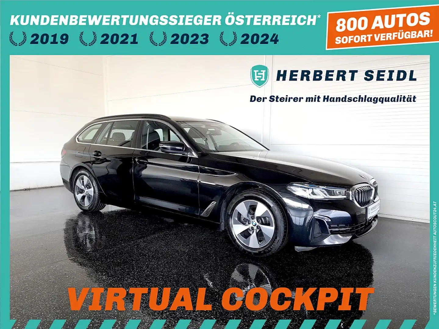 BMW 520 d TOURING Aut *LASER LED / NAVI / LIVE COCKPIT ... Schwarz - 1