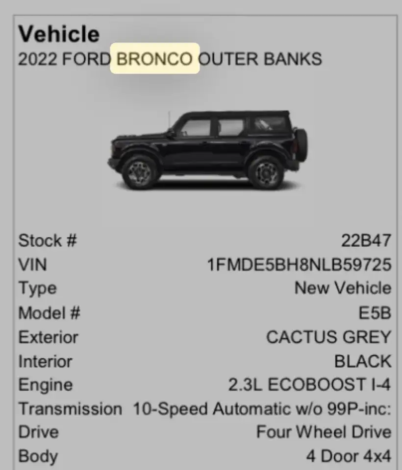 2022 Ford Bronco