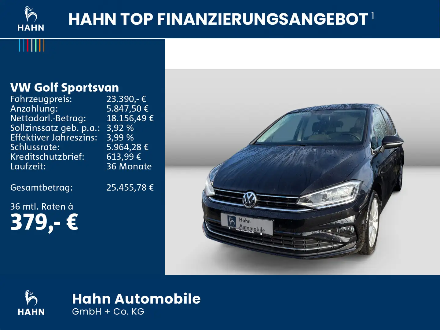 Volkswagen Golf Sportsvan Golf VII Sportsvan 1.5TSI DSG Highline LED CAM Schwarz - 2