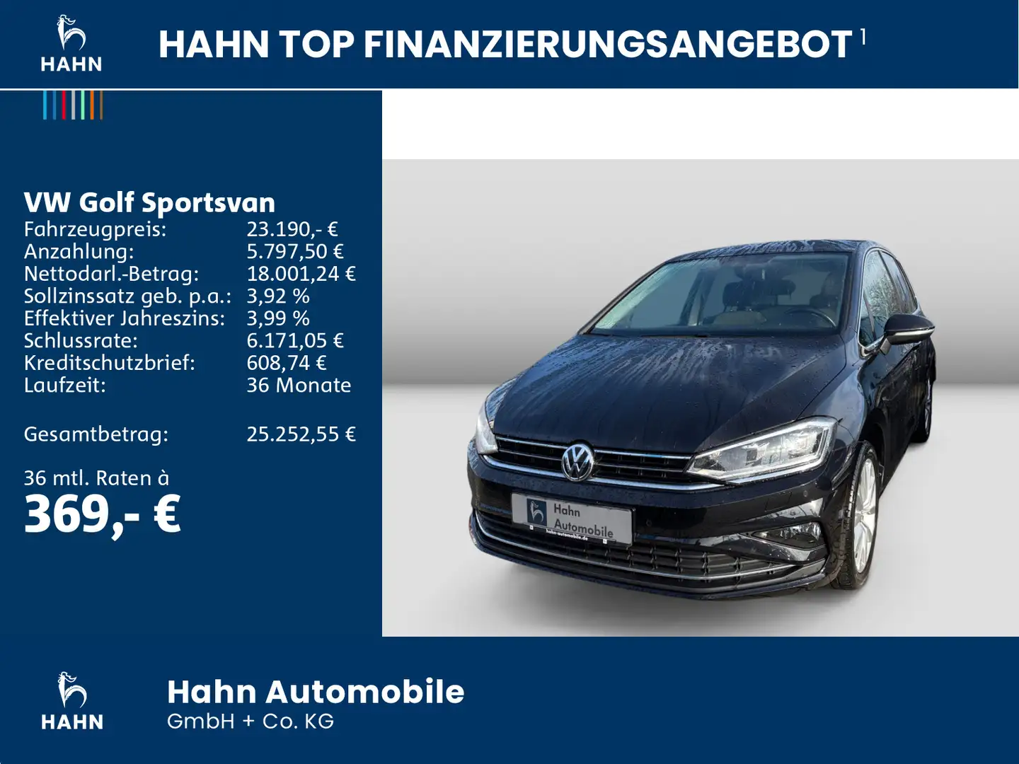 Volkswagen Golf Sportsvan Golf VII Sportsvan 1.5TSI DSG Highline LED CAM Schwarz - 2