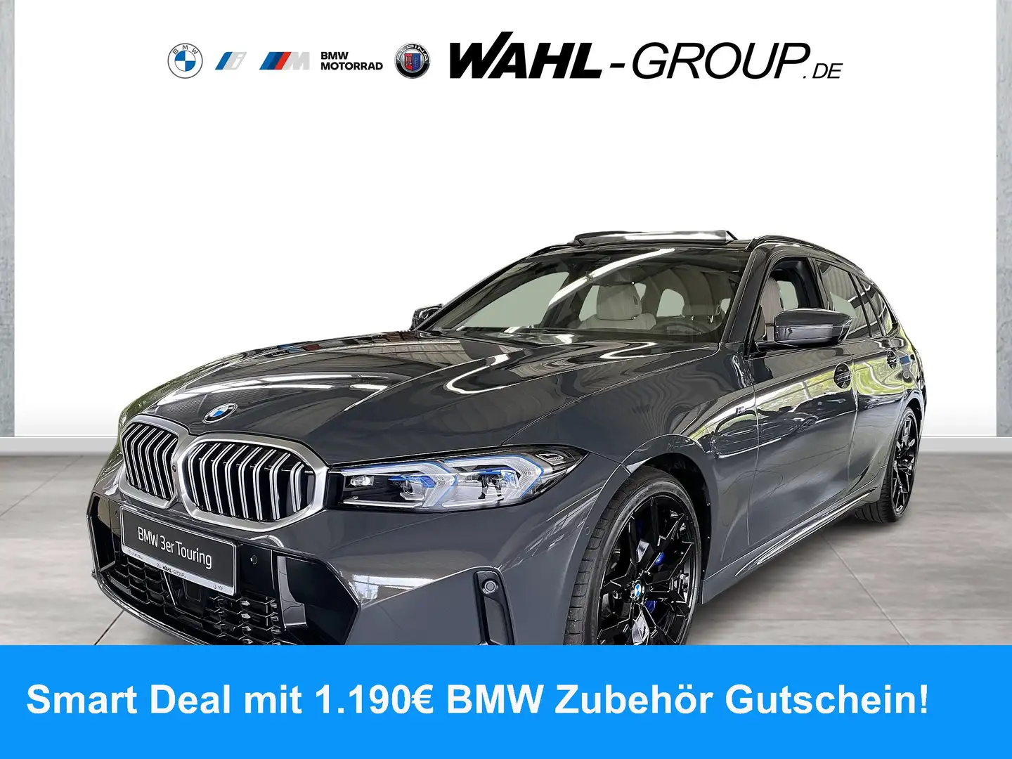 BMW 330 i xDrive TOURING M SPORT LC PROF LEDER PANO  ALARM Grijs - 1