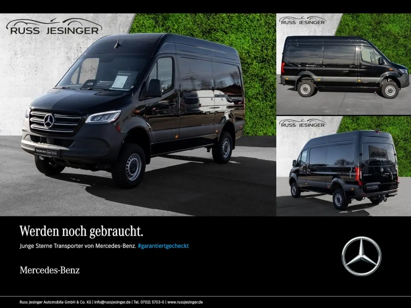 Mercedes-Benz Sprinter 319 CDI KA/HD 4x4 *Klima*Navi*LED*AHK* Schwarz - 1