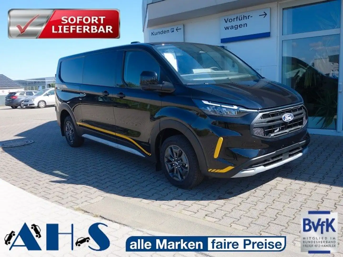 Ford Transit Custom L2 DOKA Trail STHZ SHZ NAVI LED Noir - 1