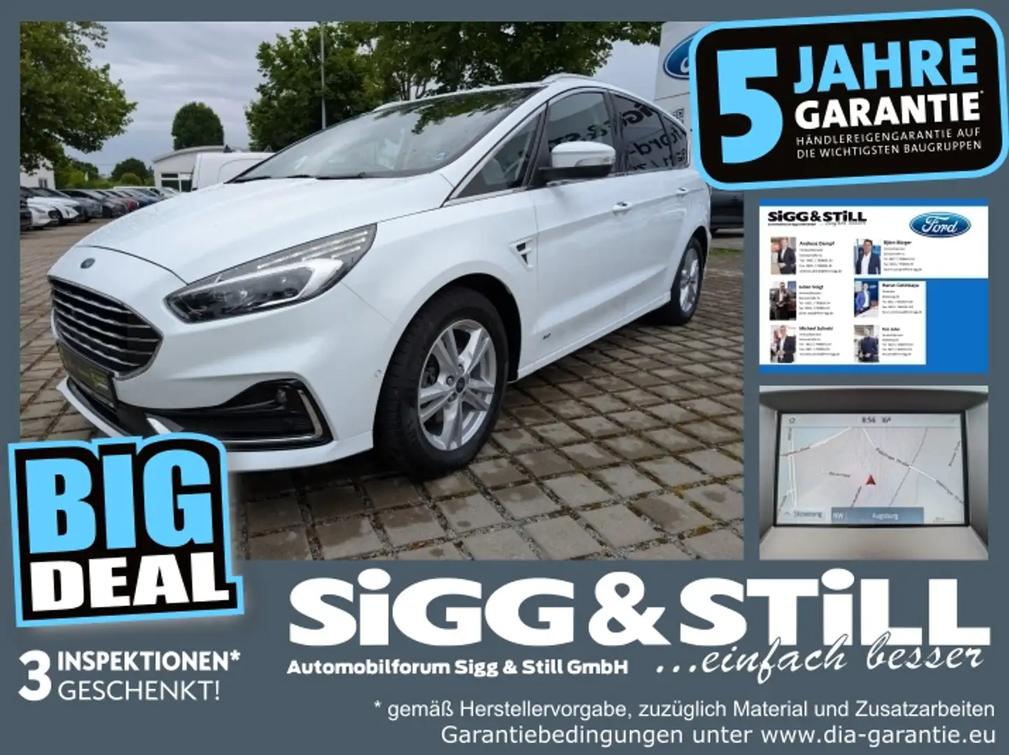 Ford S-Max 2.0 Titanium 4x4 7-SITZ*AHK*LED*ACC*EL-KLAPPE Weiß - 1