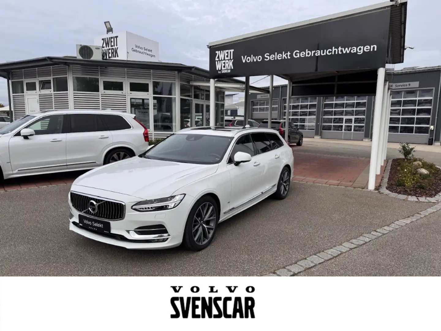 Volvo V90 Inscription AWD D5 DPF EU6d-T AHK Navi Leder Digit Bianco - 1