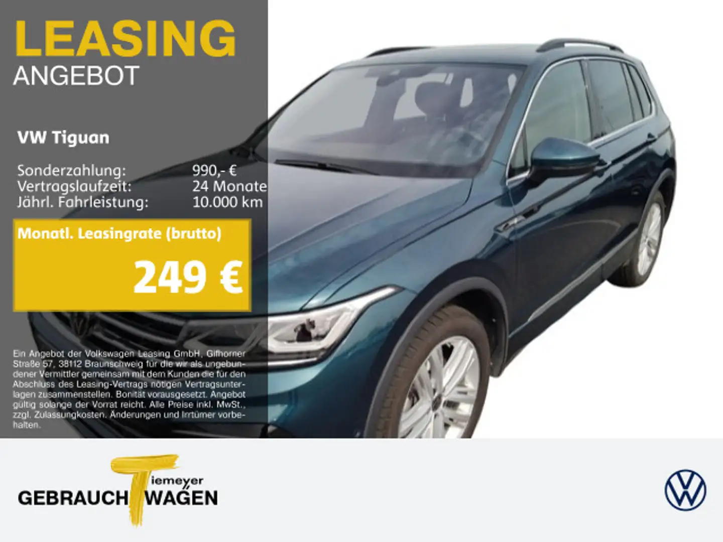 Volkswagen Tiguan 2.0 TDI DSG 4M R-LINE IQ.LIGHT PANO ST.HE Blau - 1