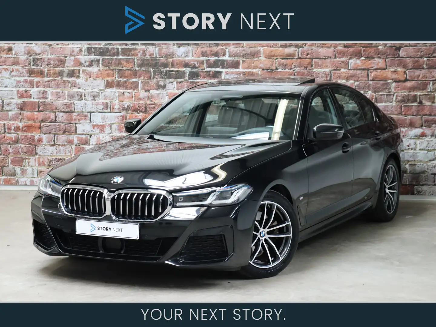 BMW 520 5 Serie Sedan 520i High Executive M Sport Pakket A Zwart - 1