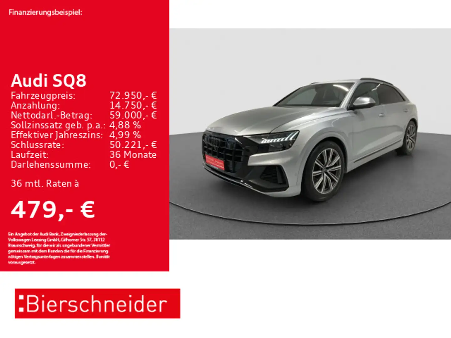 Audi SQ8 AHK MATRIX PANO STHZ B&O Silber - 1