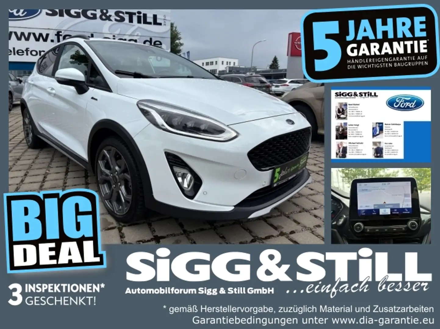 Ford Fiesta 1.0 Active X LED*NAV*B&O*SPUR*SHZ*PDC*LM18'' Blanc - 1