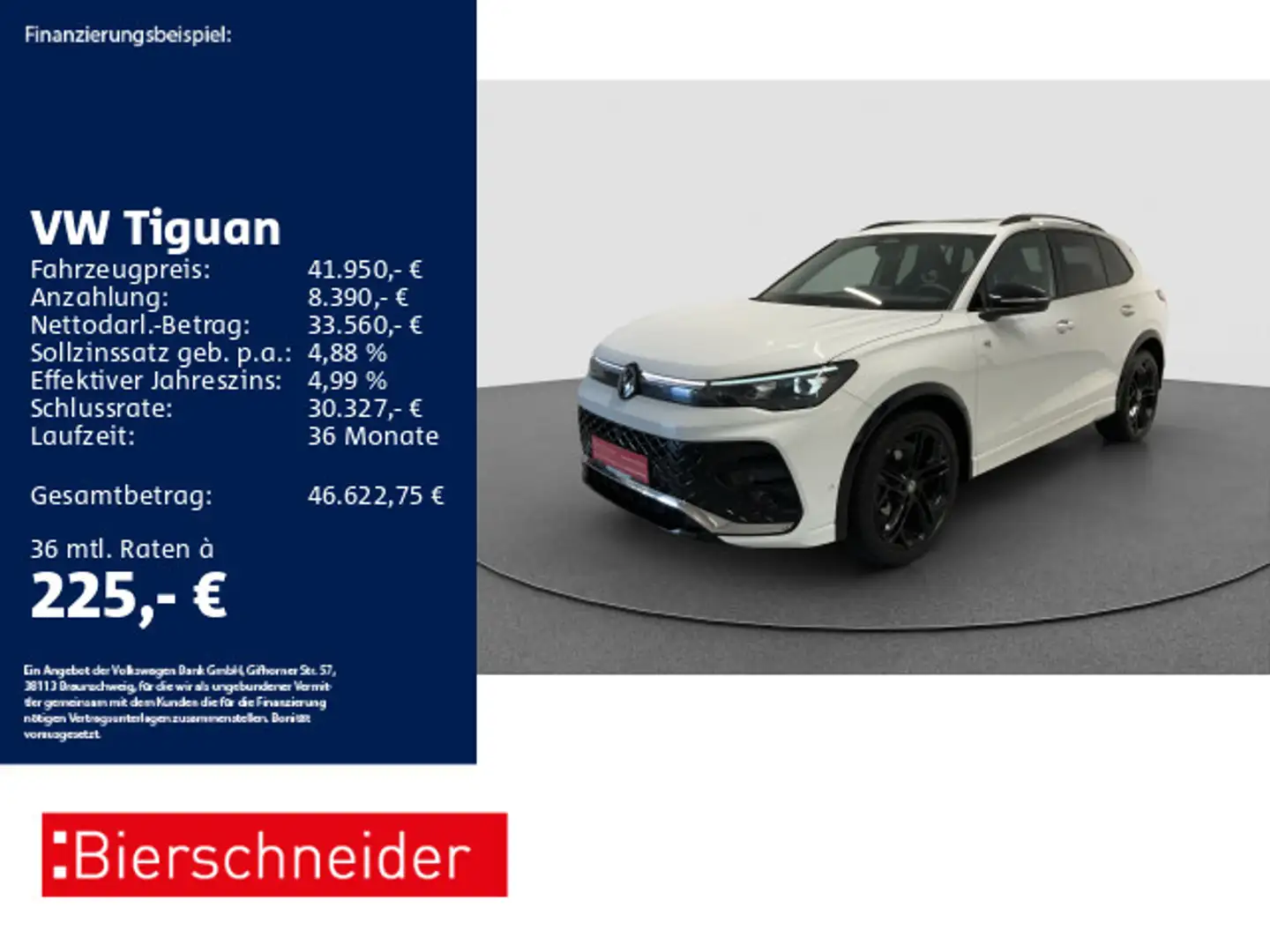 Volkswagen Tiguan 1.5 eTSI DSG R-Line Black AHK PANO IQ HuD Weiß - 1