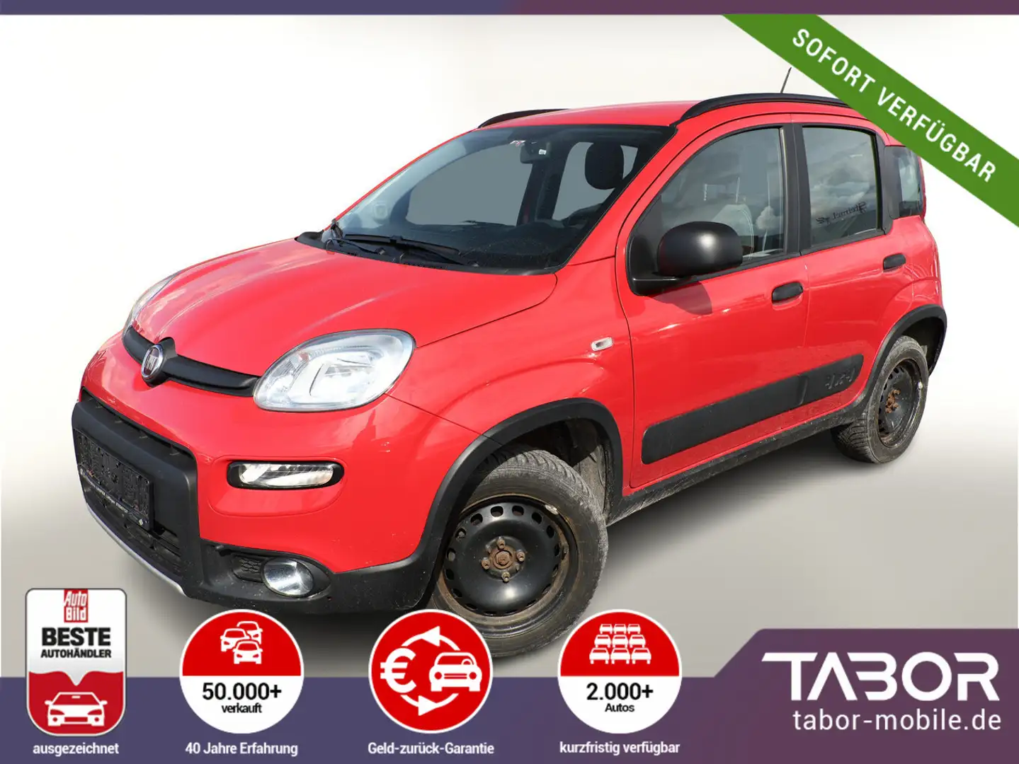 Fiat Panda 0.9 TwinAir 85 4x4 Wild SHZ Klima Ucon Rot - 1