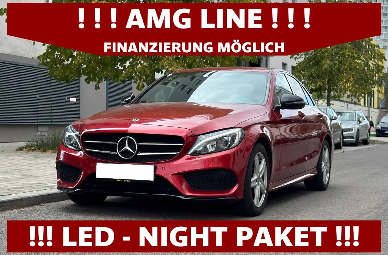 Mercedes-Benz C 200 AMG Line | LED | LEDER | NIGHT PAKET Rot - 1