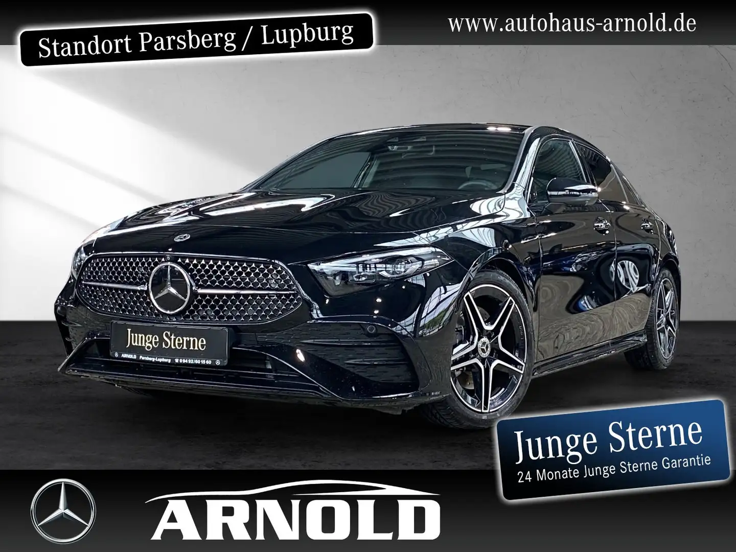 Mercedes-Benz A 220 A 220 4M Limousine AMG L Pano HUD Distr 360 AHK Schwarz - 1