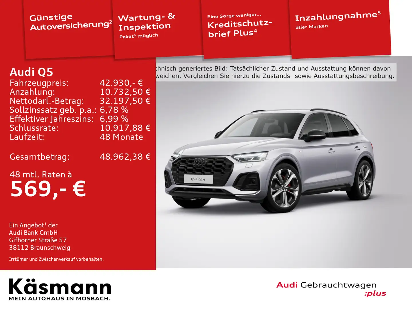 Audi Q5 S line 50TFSIe quattro MATRIX AHK LUFT KAM SH Schwarz - 1