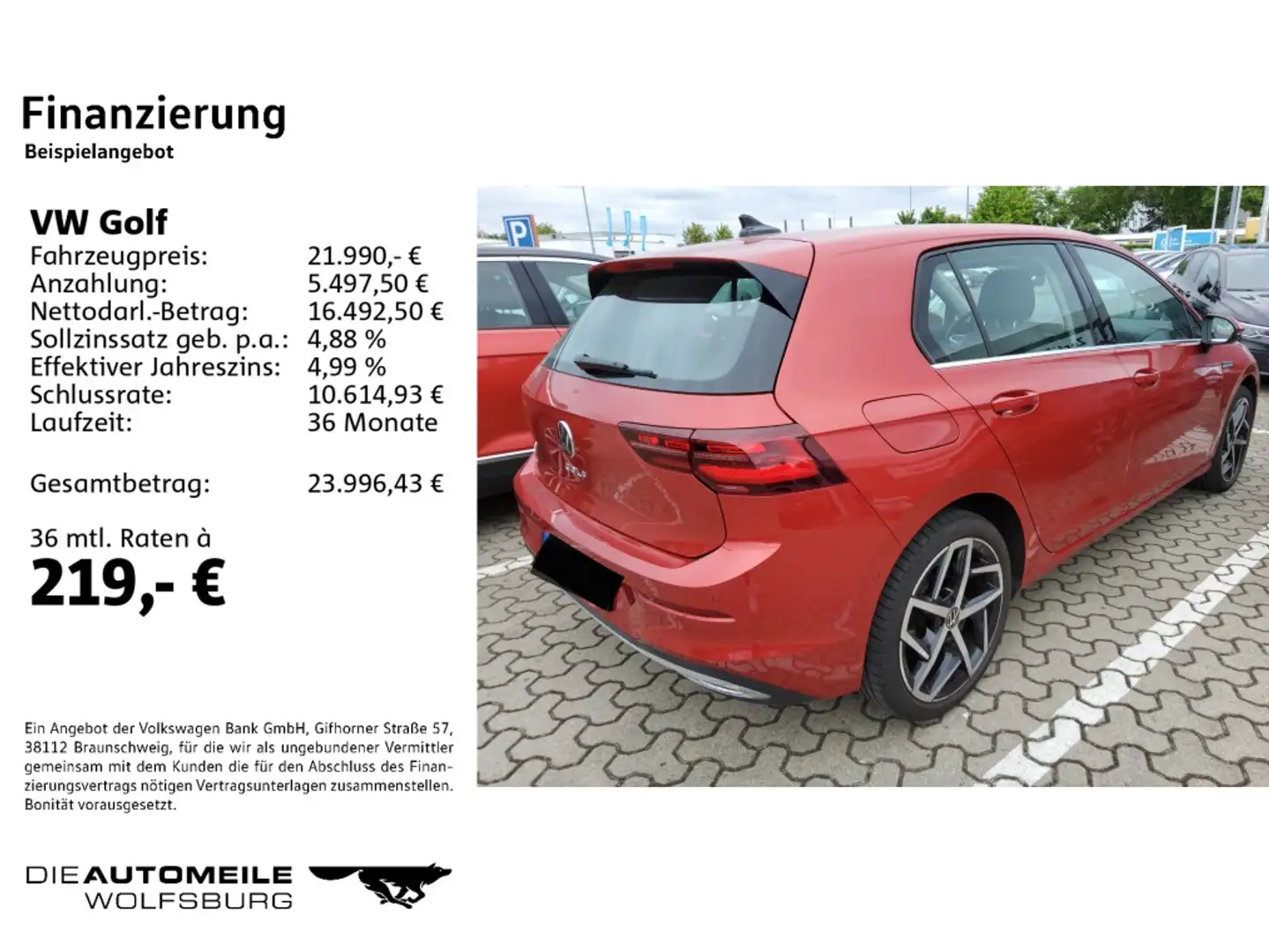 Volkswagen Golf 8 VIII 1.5 Style Rückkam/Multilenk/Sitzhzg Rot - 2
