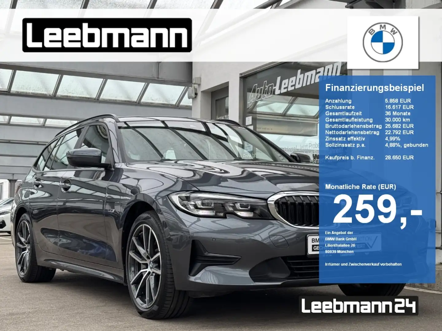 BMW 330 e xDrive Touring AHK/LC-PRO 2 JAHRE GARANTIE siva - 1
