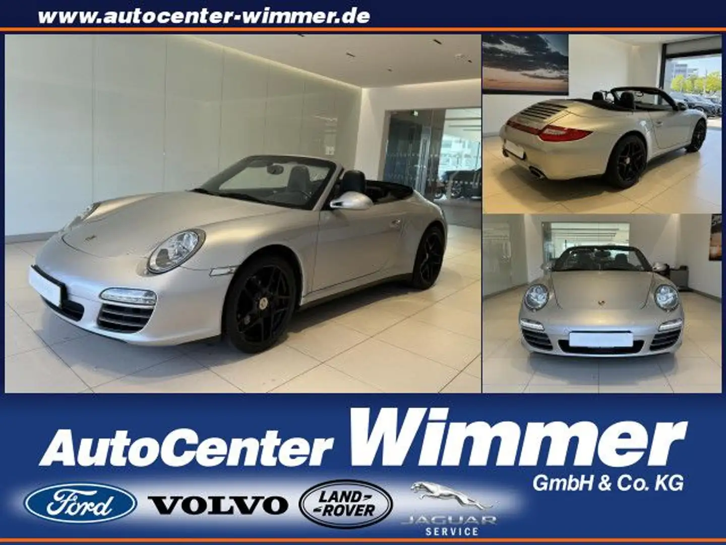 Porsche 997 911 Carrera 4 Cabriolet Vollleder Klima Argento - 1
