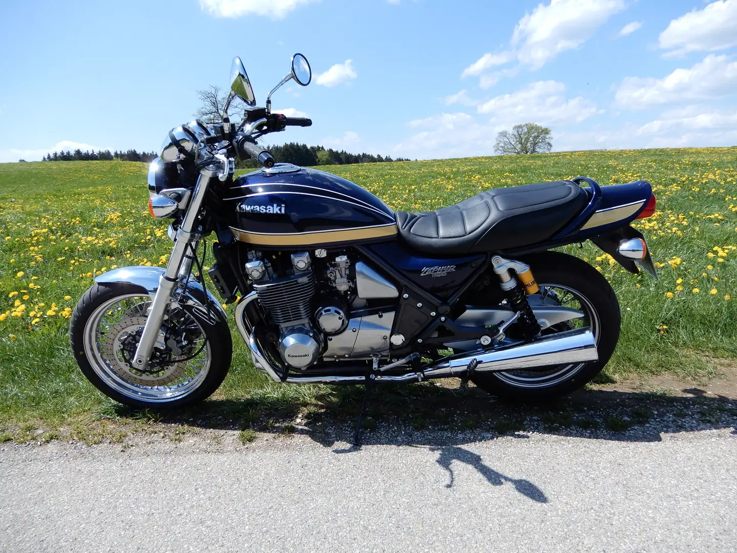 Kawasaki Zephyr 1100 Öhlins schokdempers, spaakvelgen Blue - 1