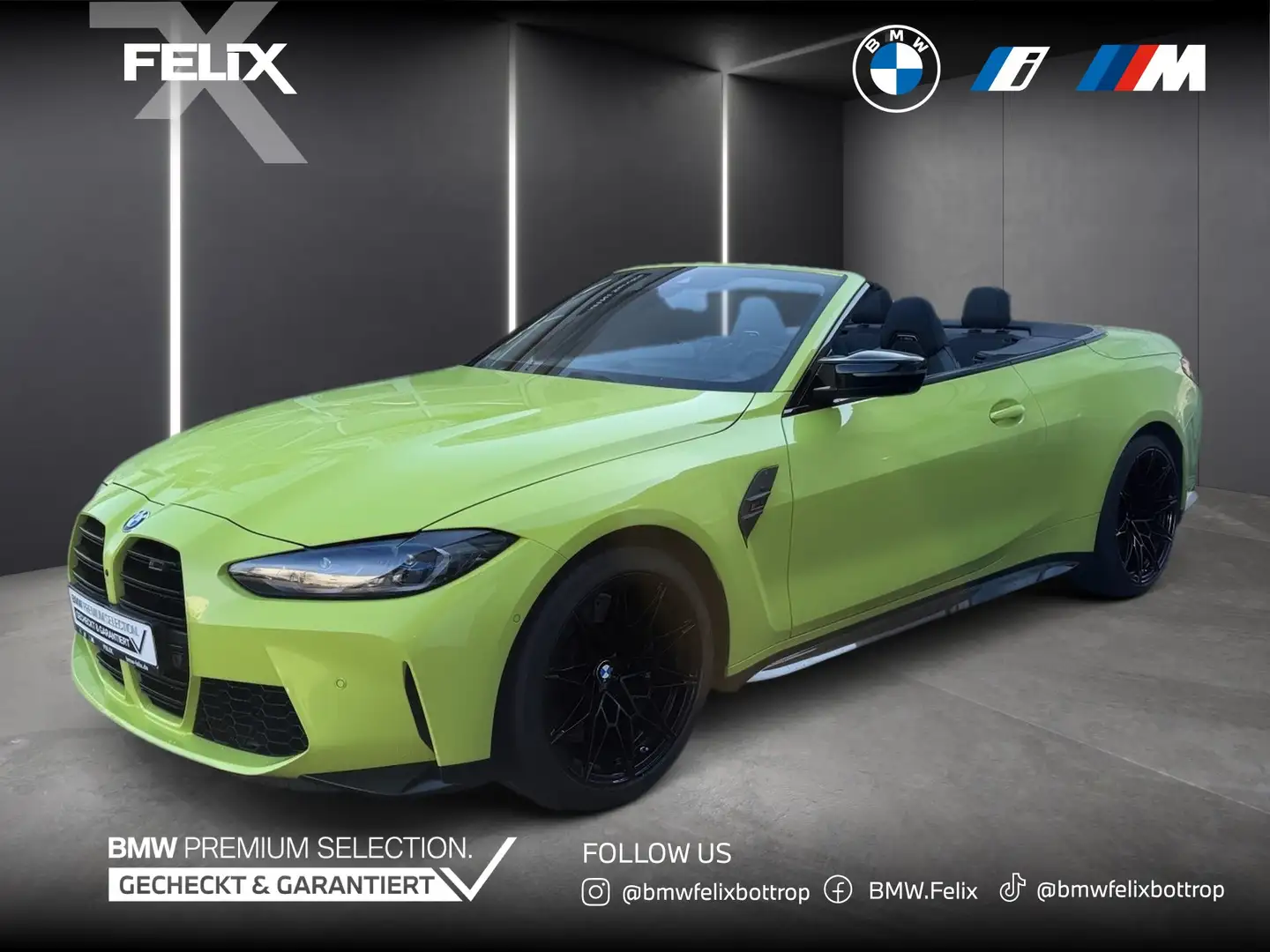 BMW M4 Cabrio xDrive+19"/20"ALU+LASER+LIVE COCKPIT PRO+HE Gelb - 1