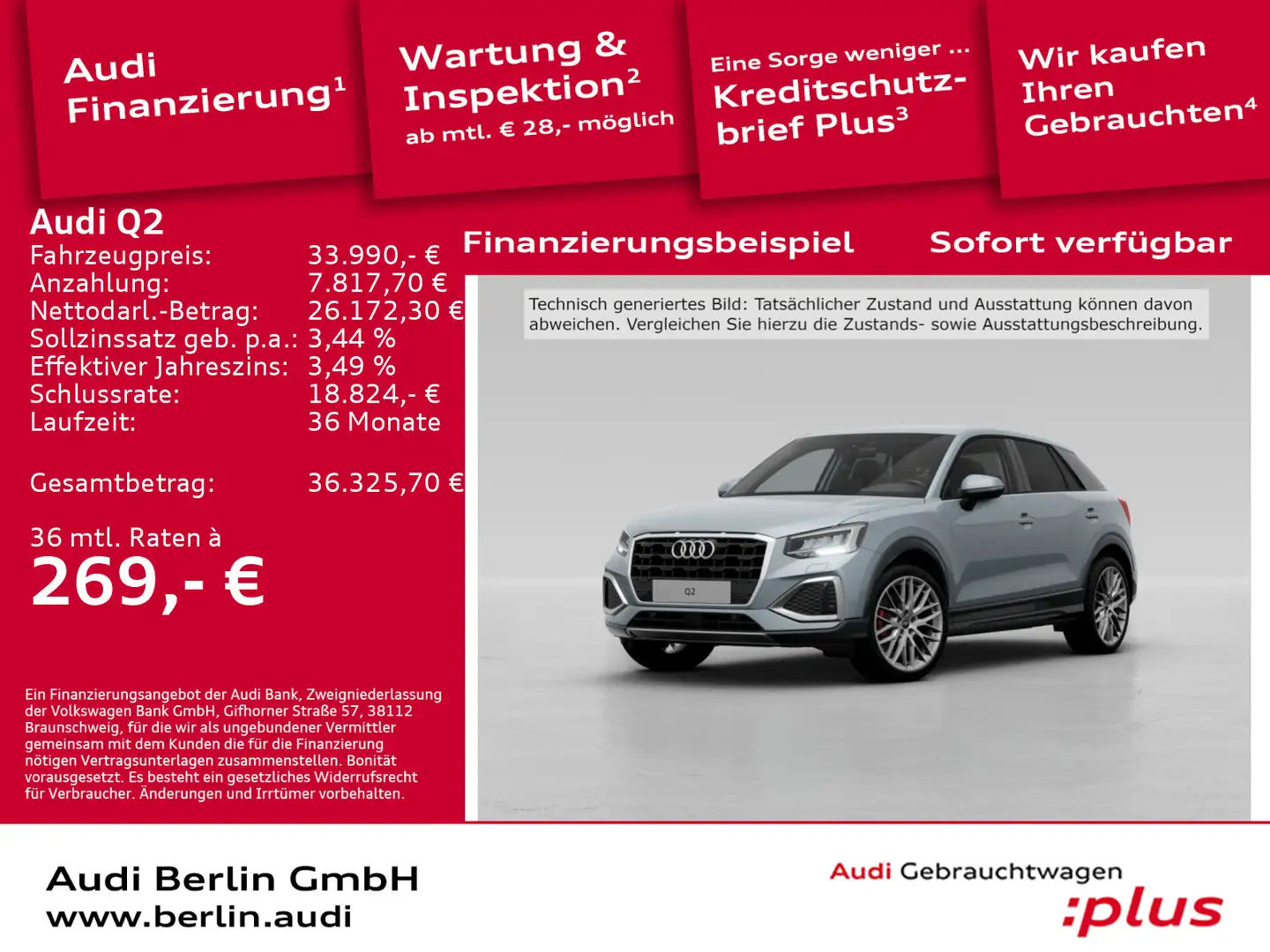 Audi Q2 Advanced 35 TFSI S tr. SITZHZG PDC AHK LED Grau - 1