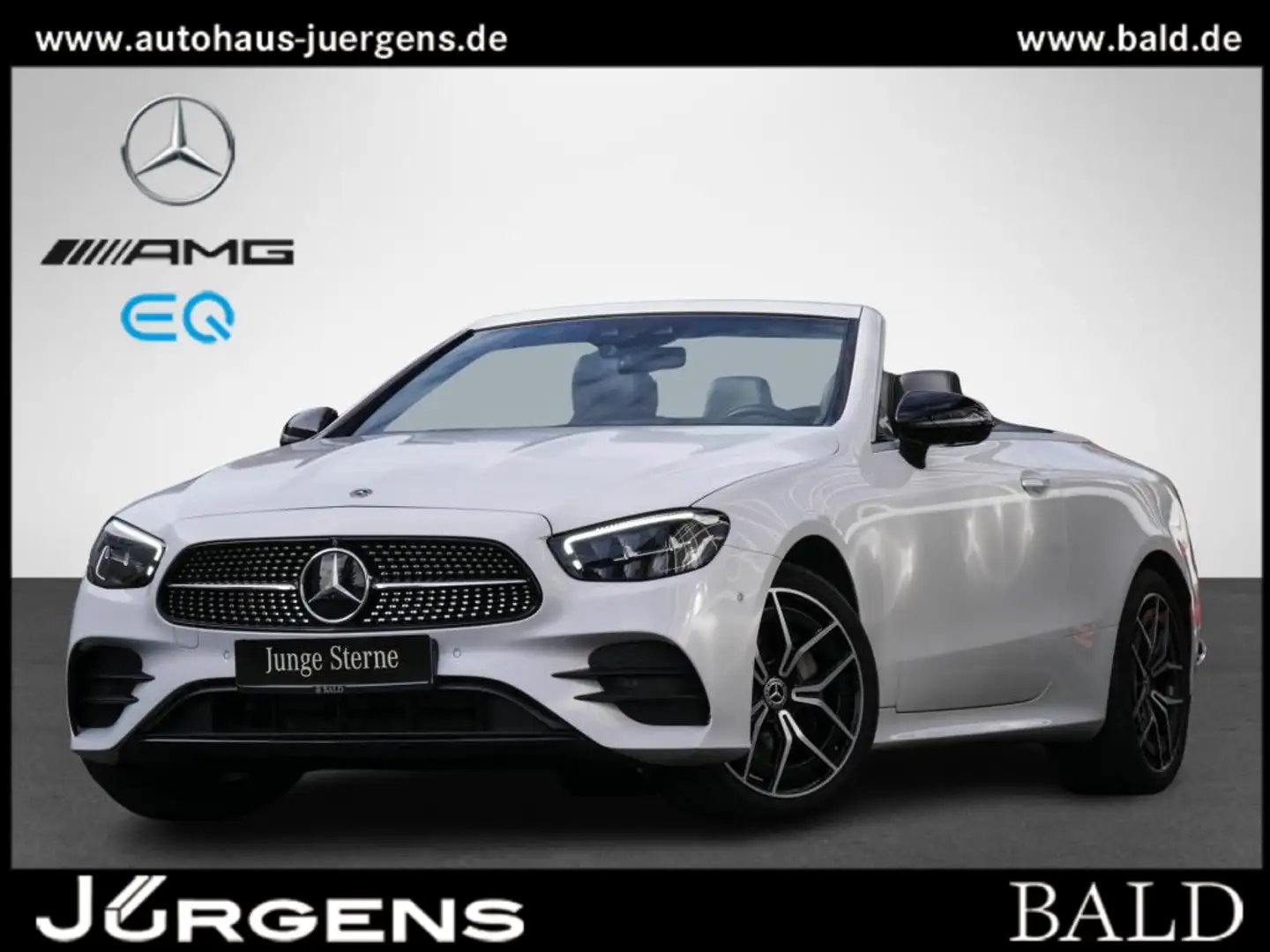 Mercedes-Benz E 200 4M Cabrio AMG-Sport/LED/Leder/Burm/360/HUD Blanc - 1