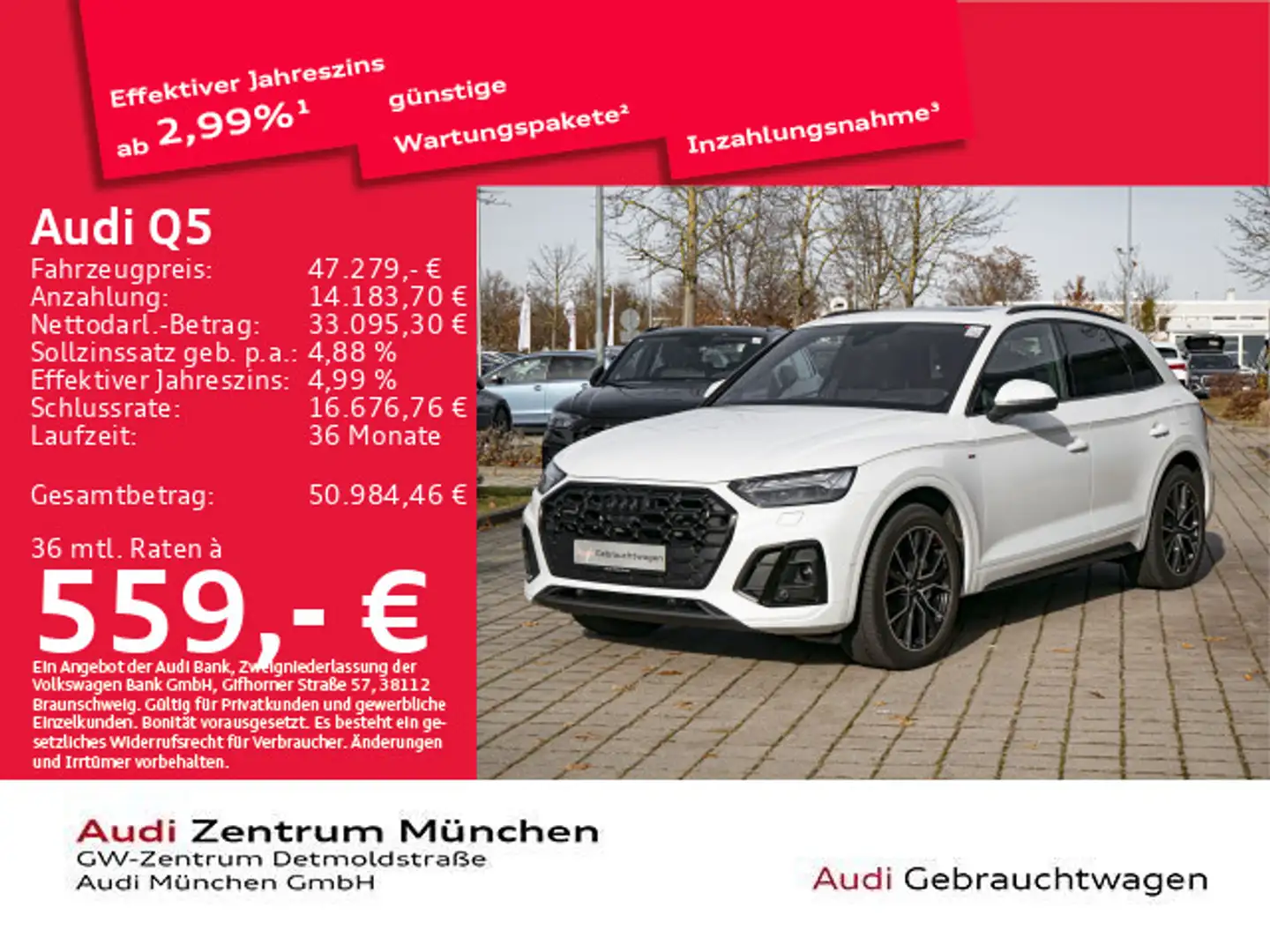 Audi Q5 55 TFSI e qu. S tronic S line Pano/AHK/Virtua Weiß - 1