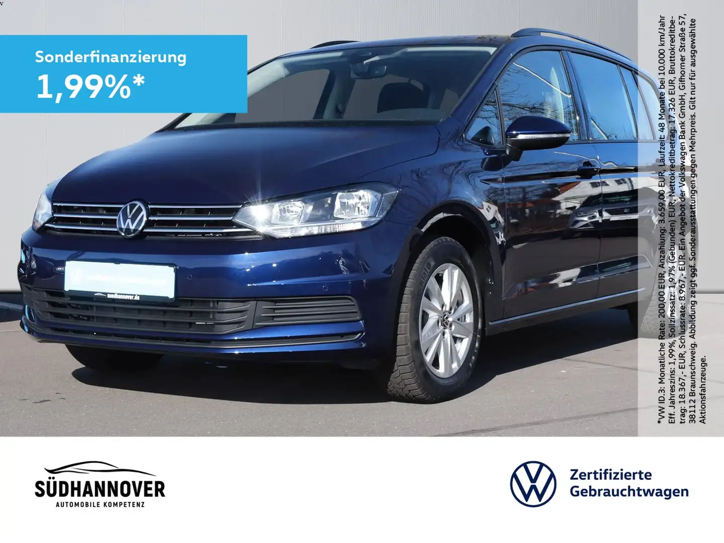 Volkswagen Touran Comfortline 1.5 TSI NAVI+7-SITZE+PDC+GRA Bleu - 1
