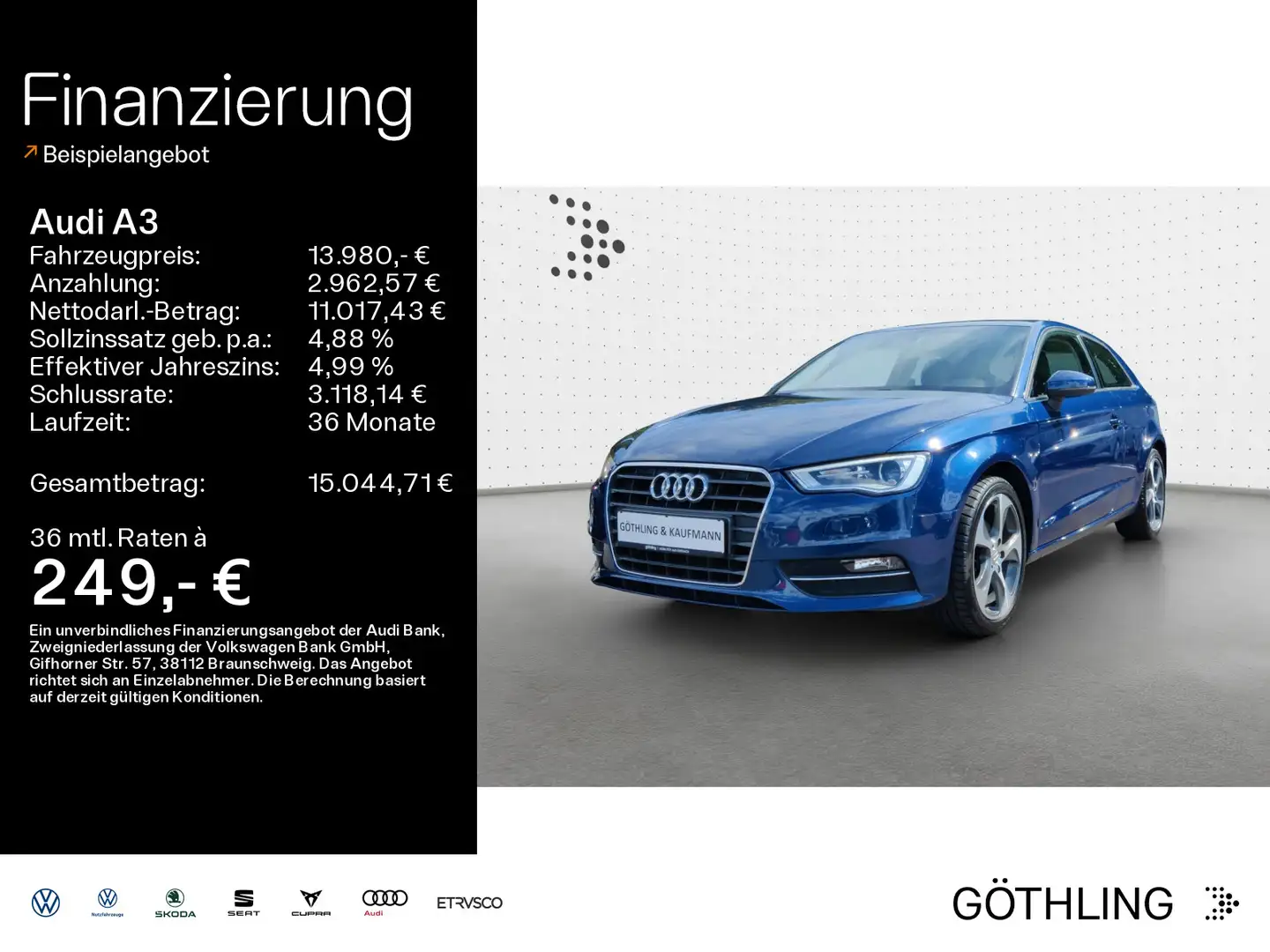 Audi A3 1.4 TFSI Attraction ultra*Xenon+*Sportsitze*A Blau - 1