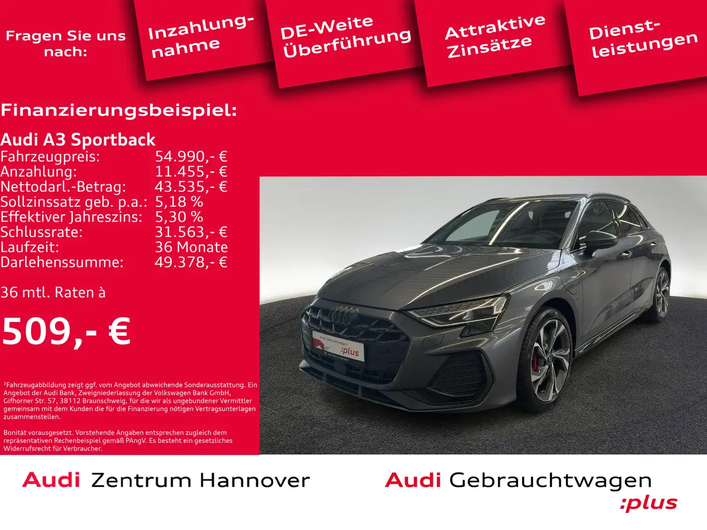 Audi A3 S line 45 TFSIe S tronic Grau - 2