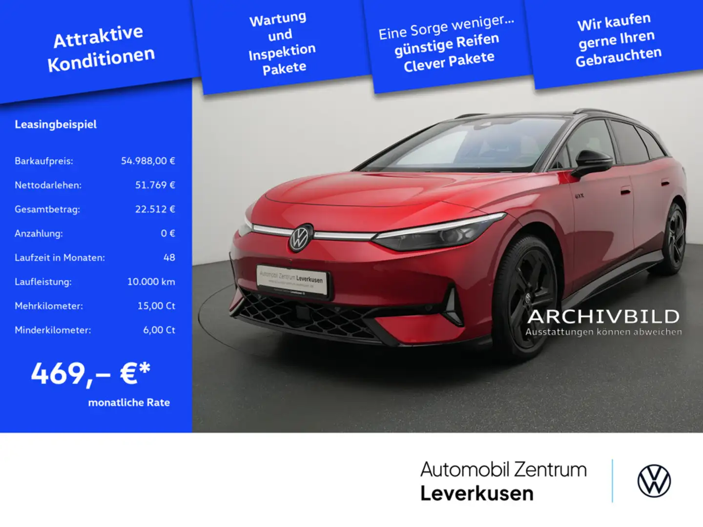 Volkswagen ID.7 Tourer GTX 86KWH PANO MATRIX AHK LEDER A Rot - 1