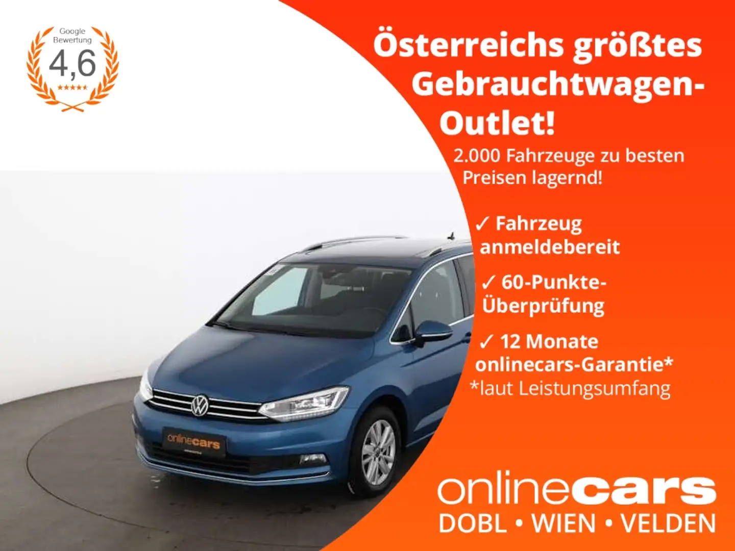 Volkswagen Touran Highline 2.0 TDI LED SKY RADAR NAVI TEMP Bleu - 1