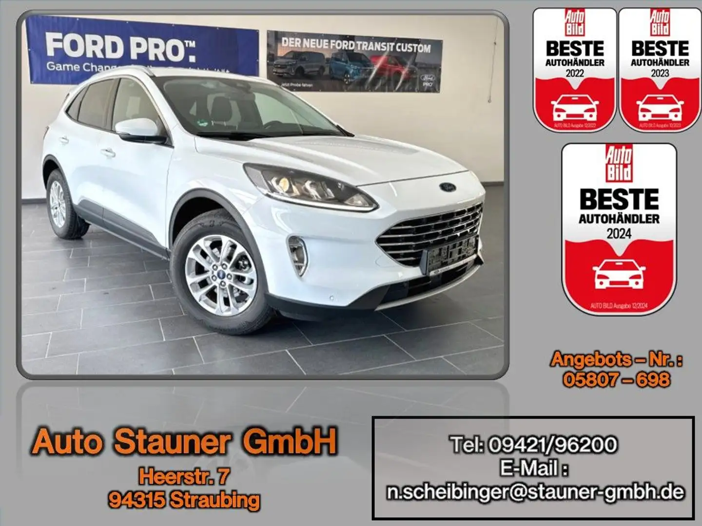 Ford Kuga PHEV Titanium 2.5 Automatik/NAVI/KAMERA/SHZ Blanco - 1