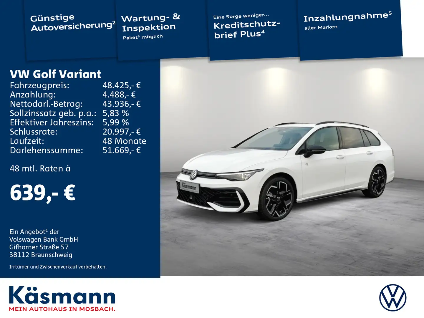 Volkswagen Golf Variant R-Line 1.5eTSI AHK MATRIX PANO Weiß - 1