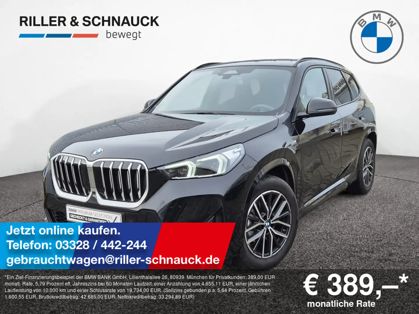 BMW X1 sDrive 18i M Sport AHK+KAM+LED+NAVI+SHZG Schwarz - 1