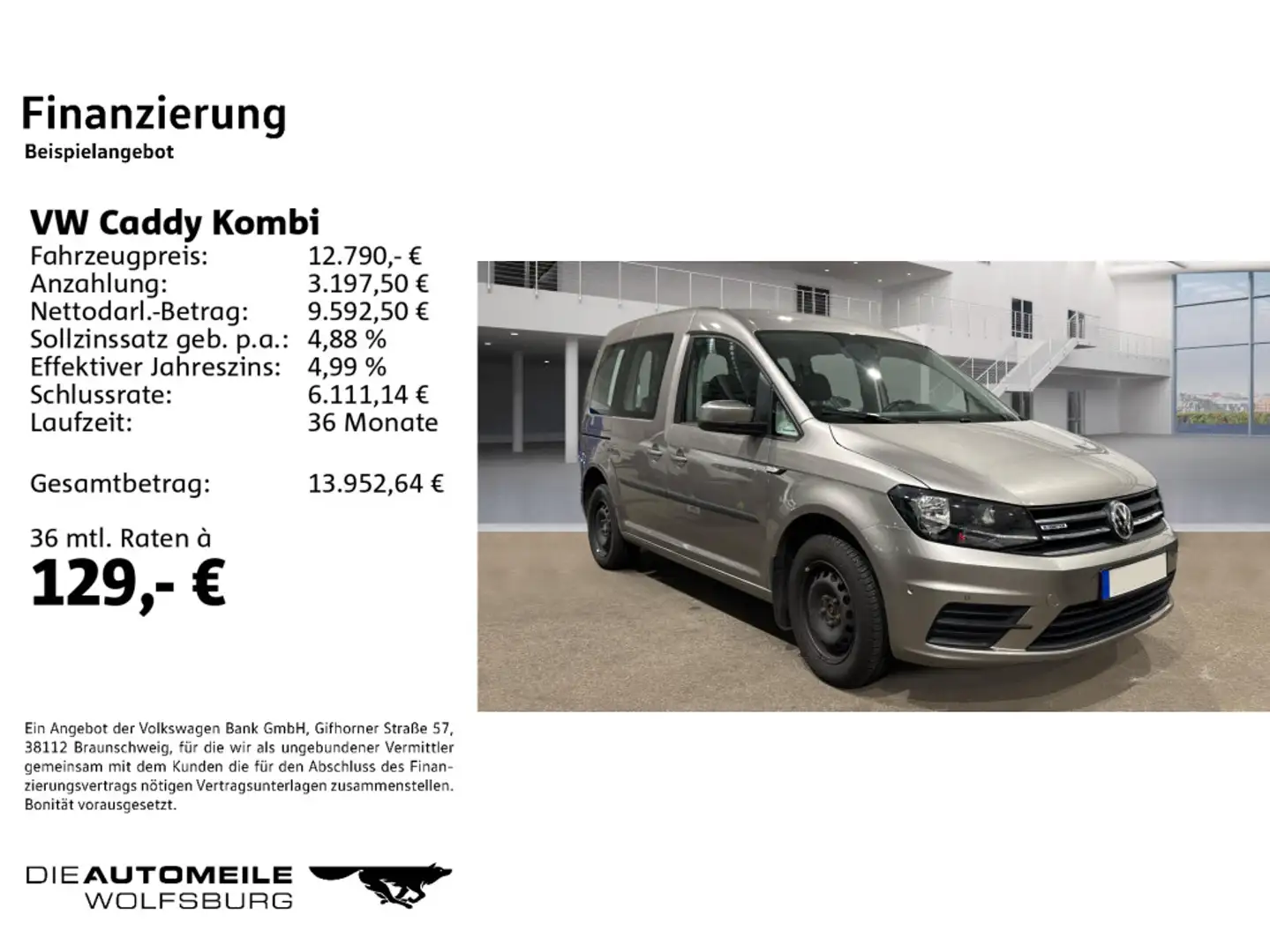 Volkswagen Caddy 1.4TGI Trendline KLIMA/SITZHZ/PDC Beige - 2