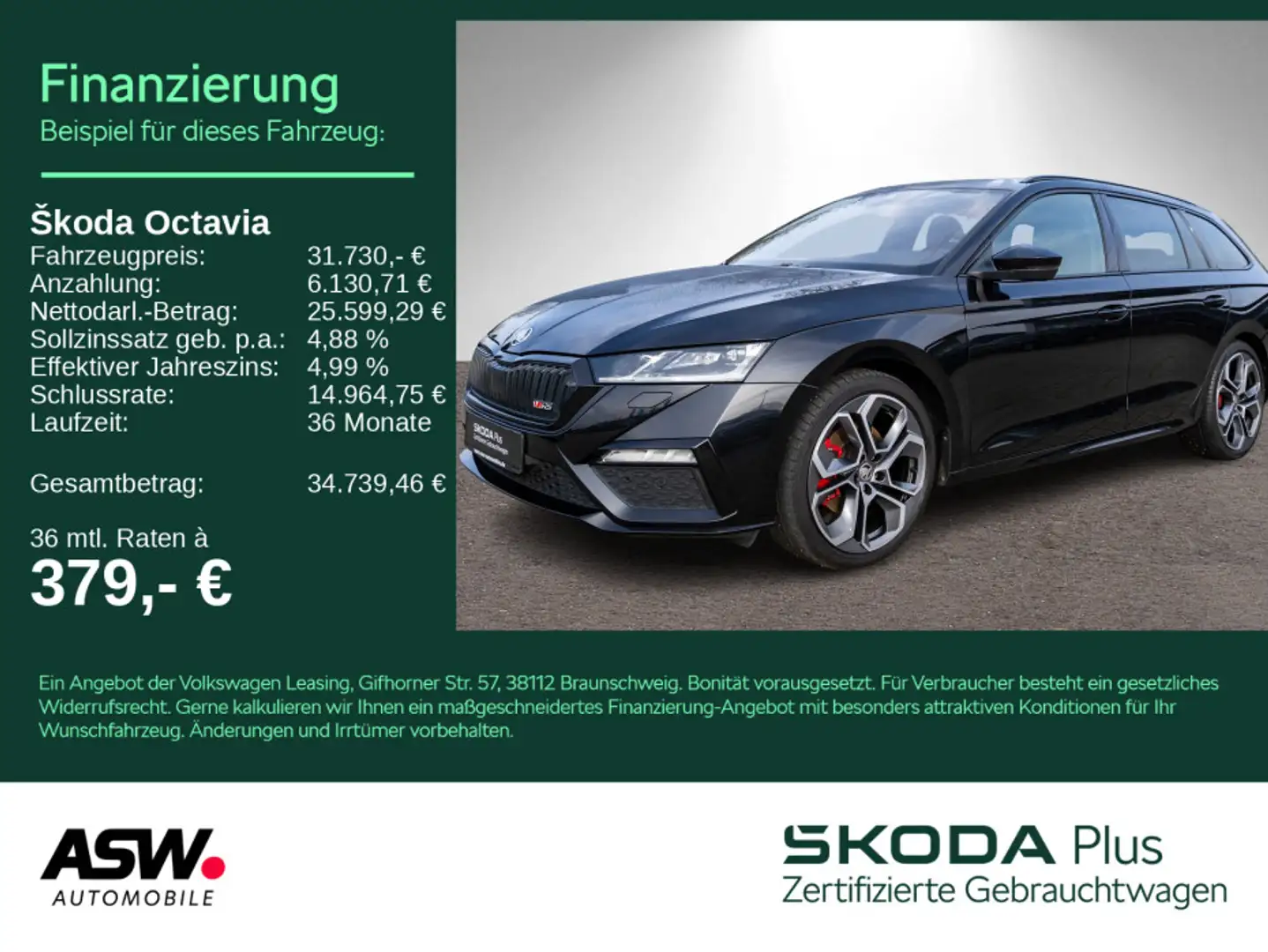 Skoda Octavia RS Combi 2.0TDI DSG LED RFK HUD PANO AHK Schwarz - 1