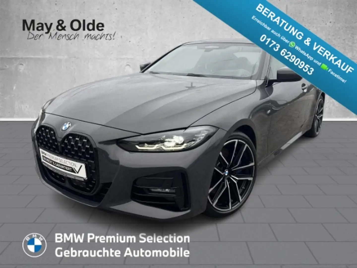 BMW 420 d xDrive Coupe M-Sport HuD 360° H/K GSHD ACC Gris - 1