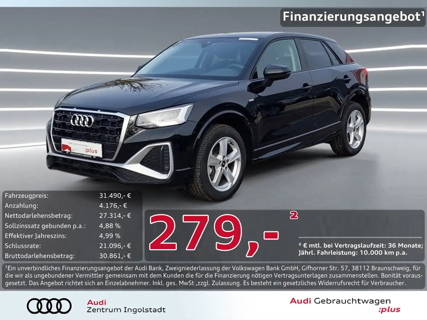 Audi Q2 35 TDI S line AHK SONOS Keyless virtual GRA Schwarz - 1