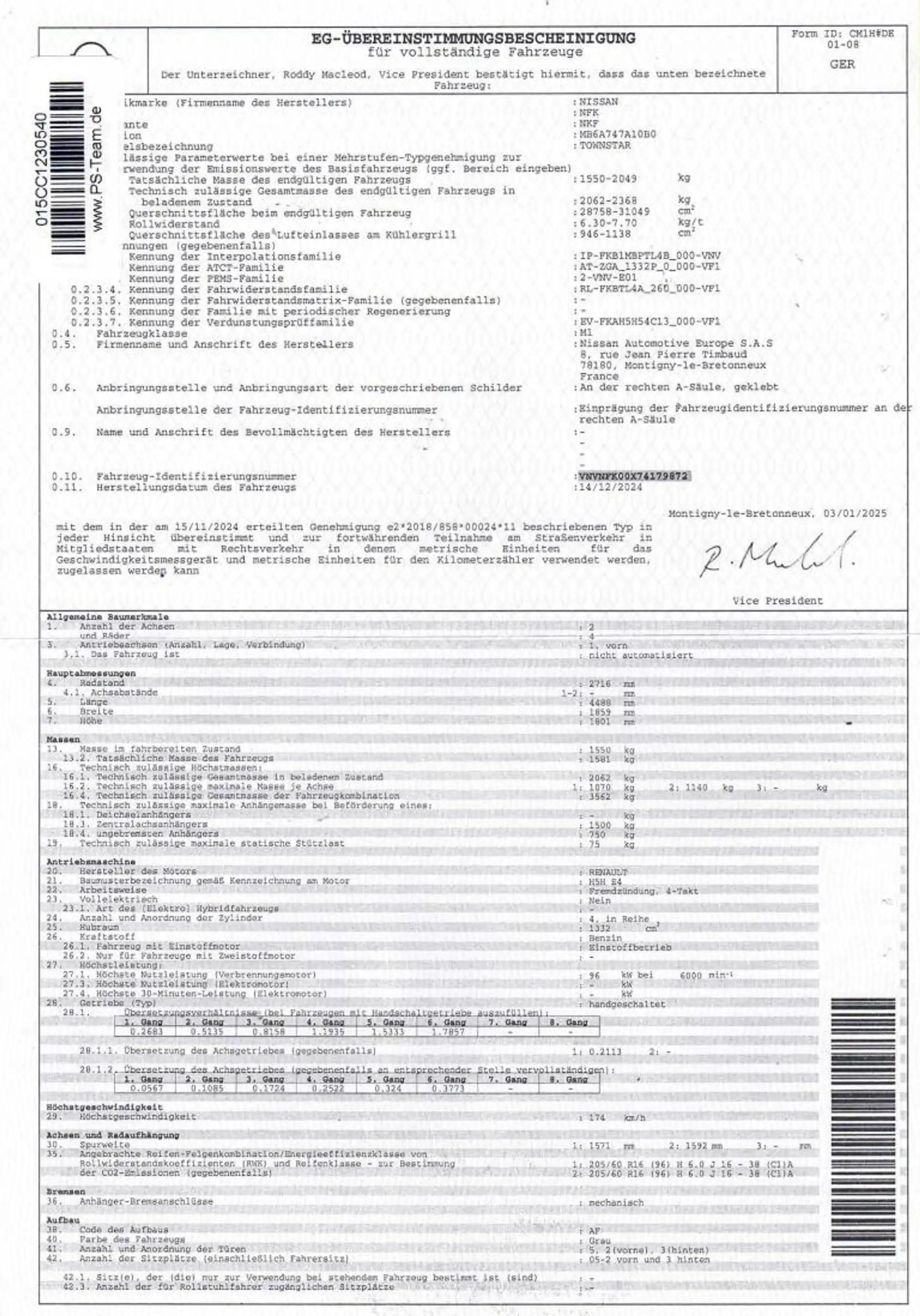 Nissan Townstar TOWNSTAR 1.3 — photo 17