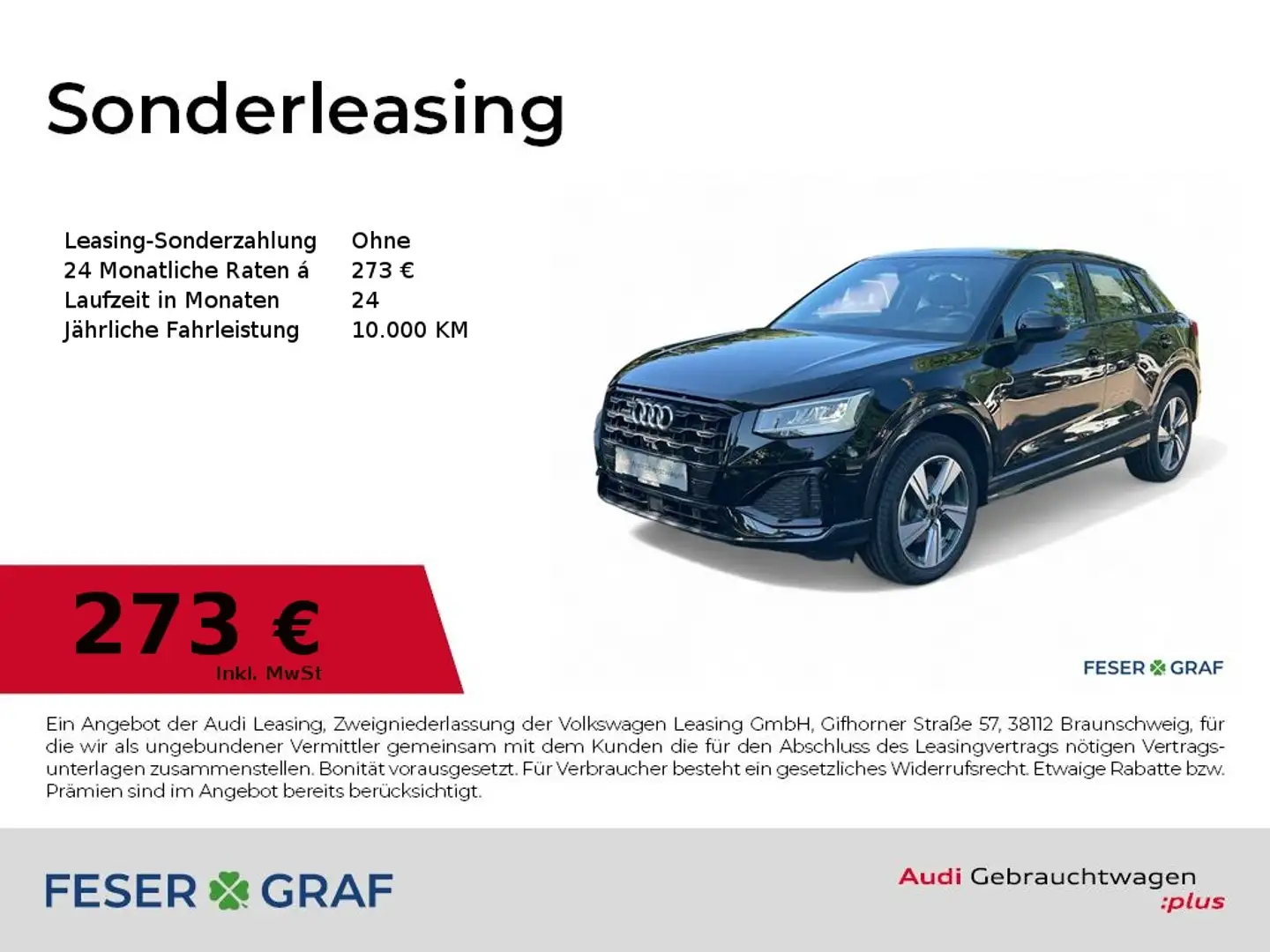 Audi Q2 Advanced 40 TFSI quattro S-tronic Kamera/Navi Schwarz - 1