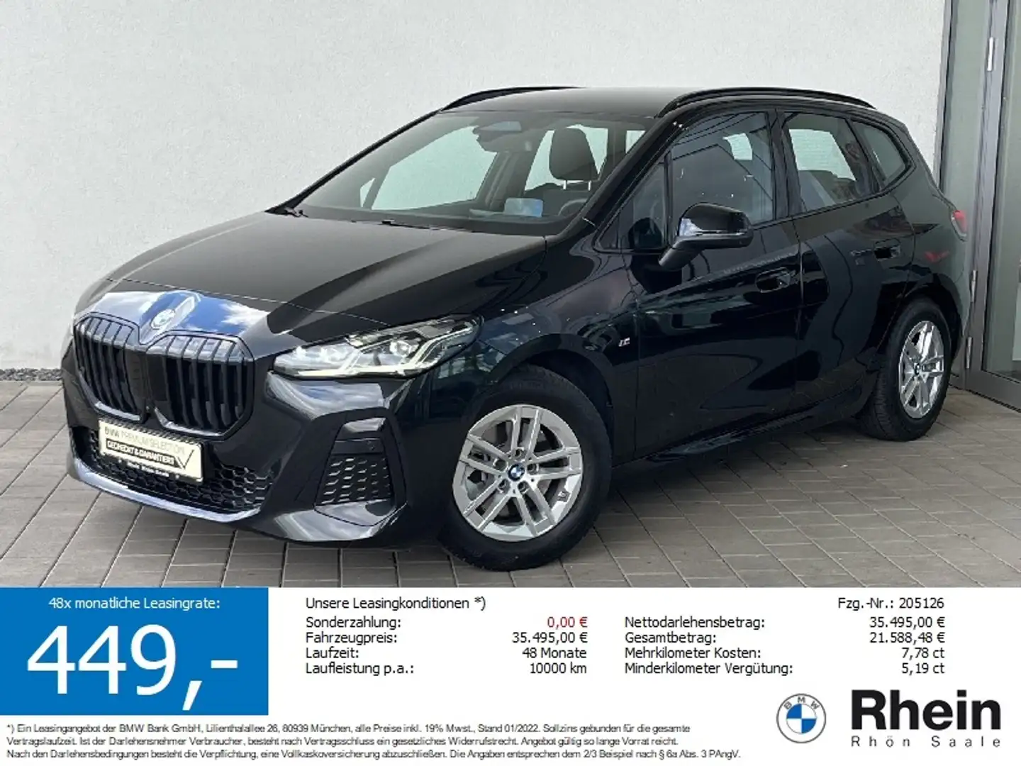 BMW 220 i Active Tourer M Sportpaket Navi.HUD.H/K.AHK Noir - 1