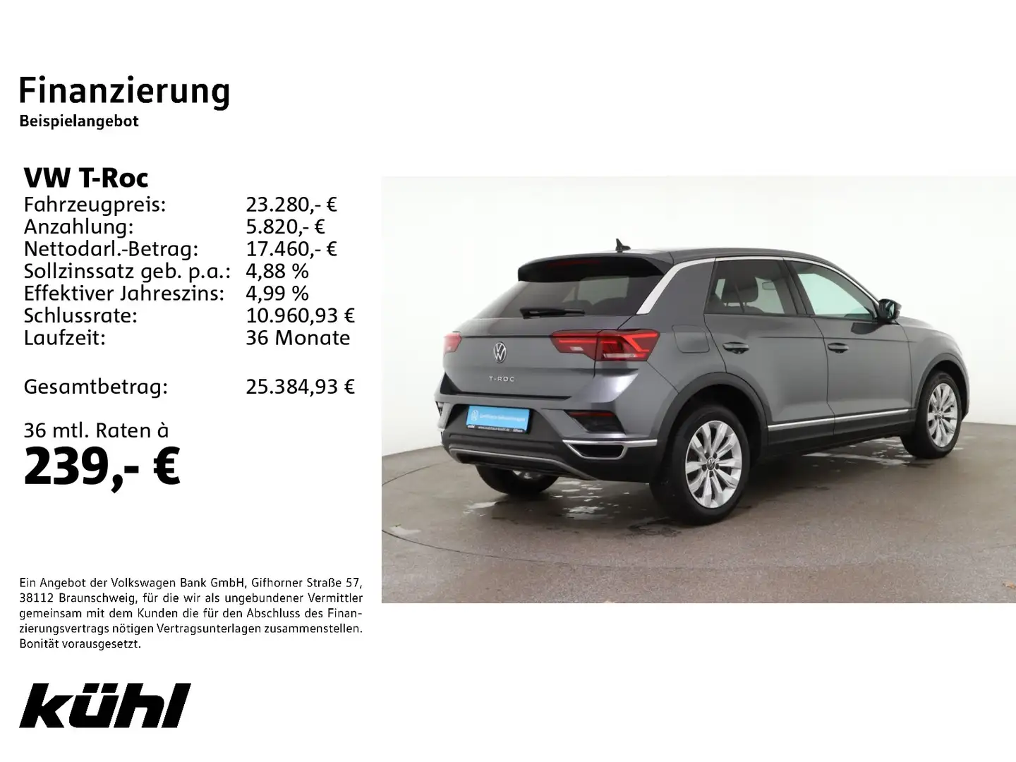 Volkswagen T-Roc 1.5 TSI DSG Sport ACC/Assistenz/17"/App Grau - 2