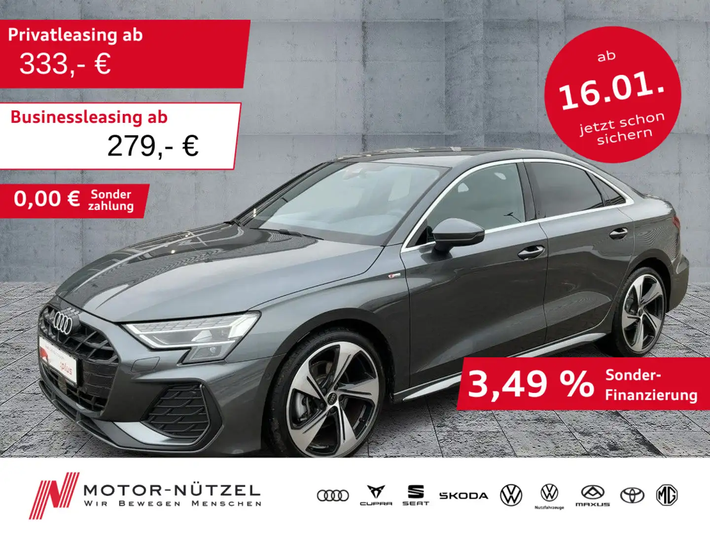 Audi A3 35 TFSI S-TR S-LINE LED+NAVI+SONOS Grau - 1