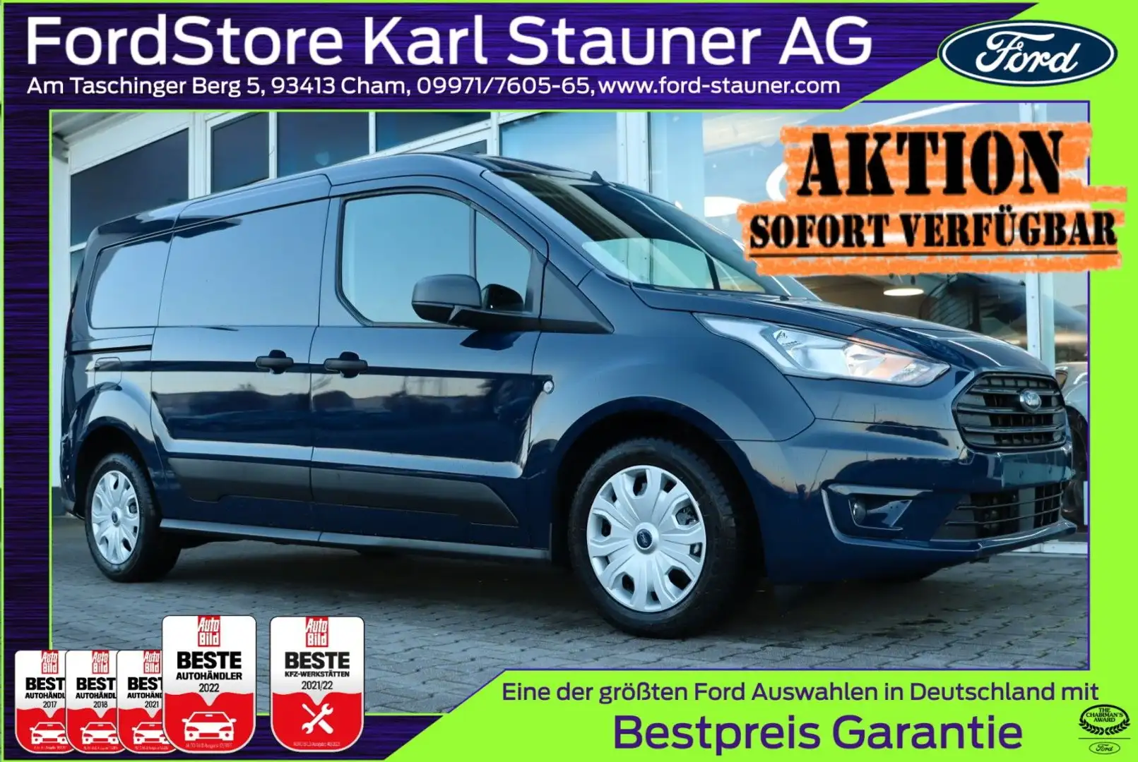 Ford Transit Connect Kasten L2 1.5 EcoBlue 3-Sitzer Bleu - 1