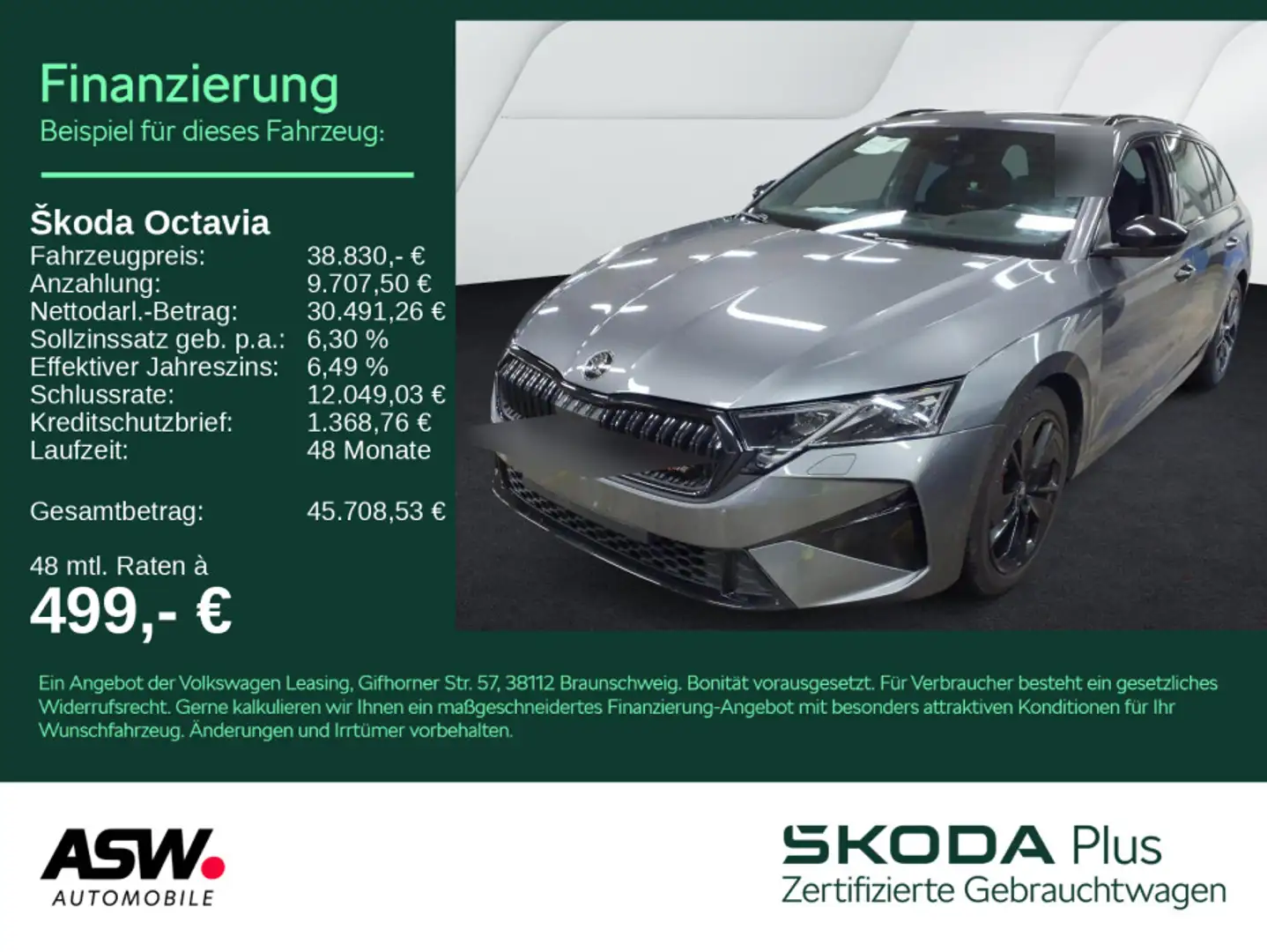 Skoda Octavia RS Combi 2.0TSI DSG LED Nav HUD PANO ACC Grau - 1