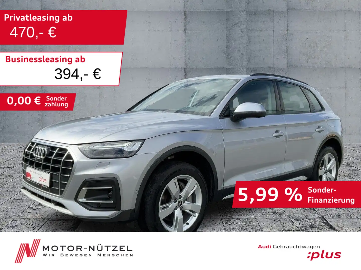 Audi Q5 50 TFSI e QU ADVANCED LED+NAVI+PDC+GRA+AHK+19 Argintiu - 1