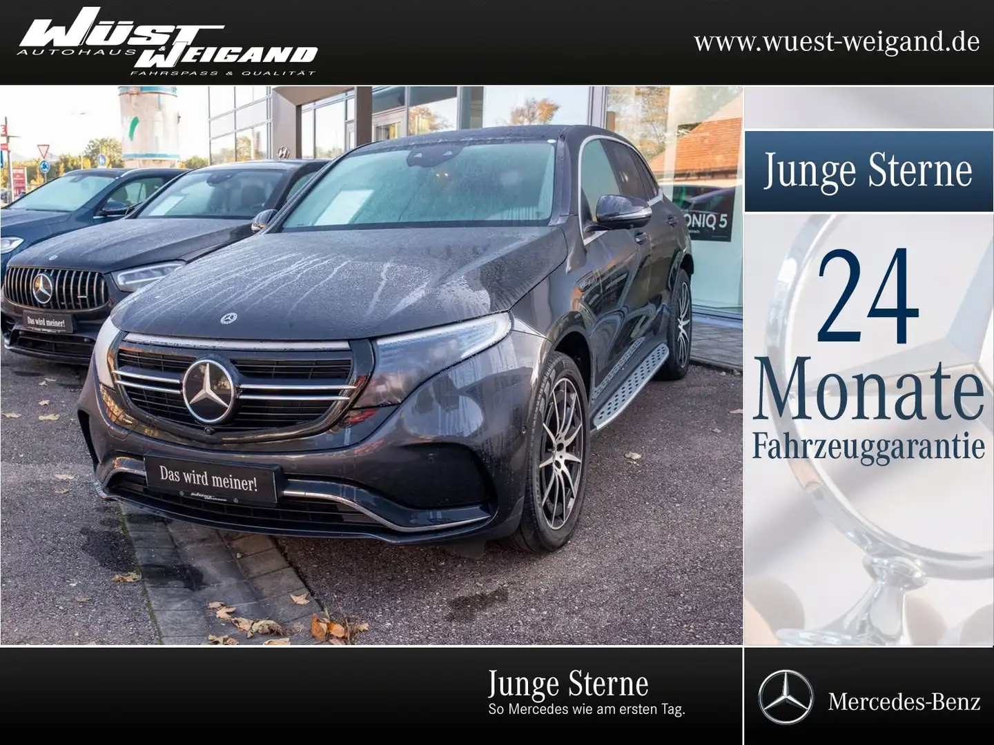 Mercedes-Benz EQC 400 4M AMG-Ext.+Distr.+AHK+360°+Burm.+Mem. Grau - 1
