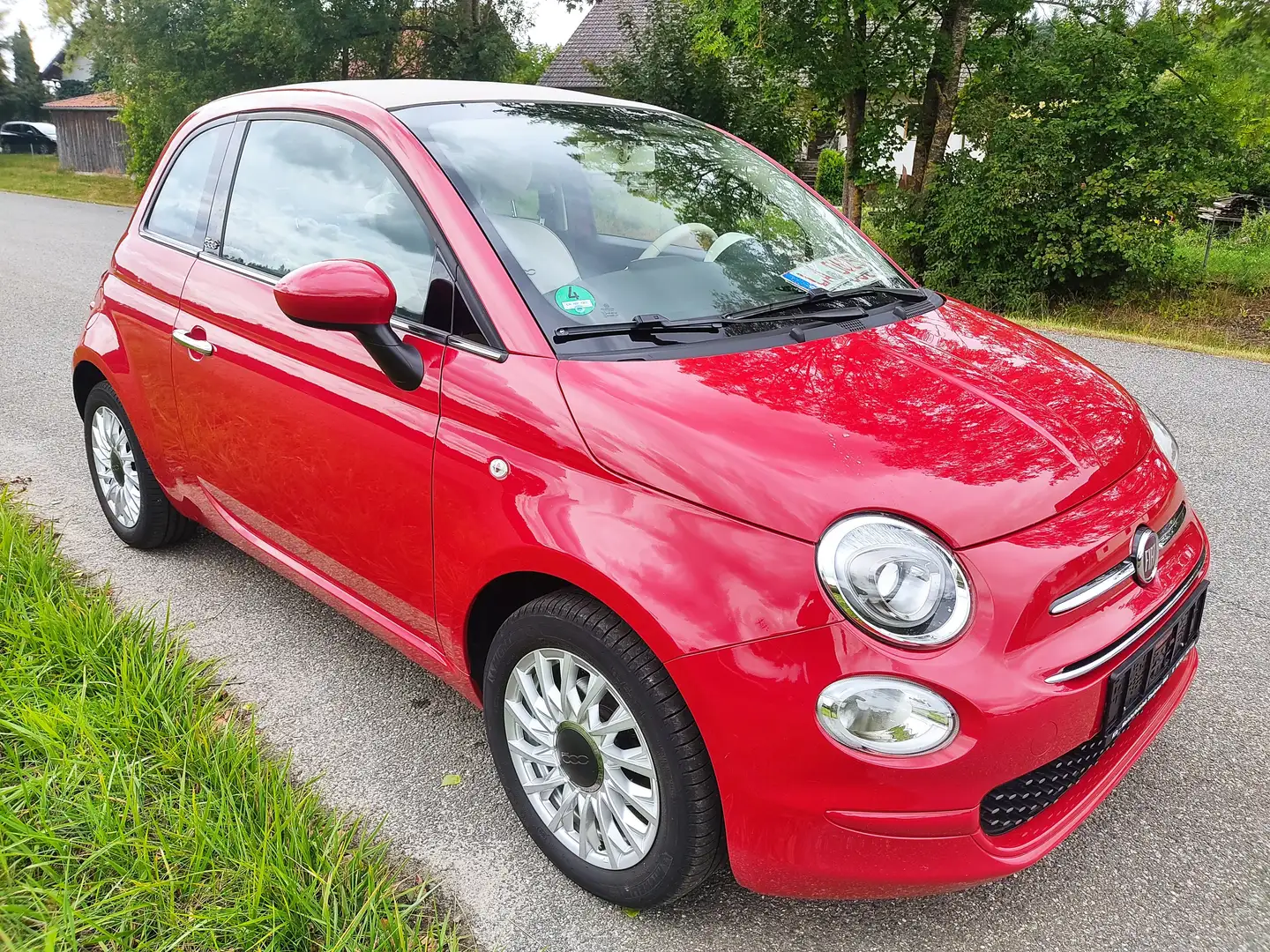 Fiat 500 Lounge Cabrio Rood - 1